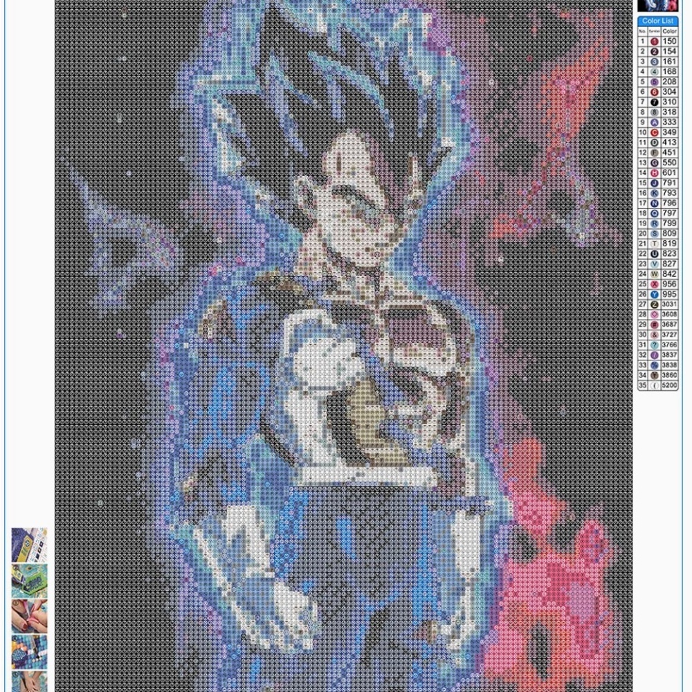 Diamond Painting - Dragon Ball Z Vegeta Poster - Picture 6 of 7